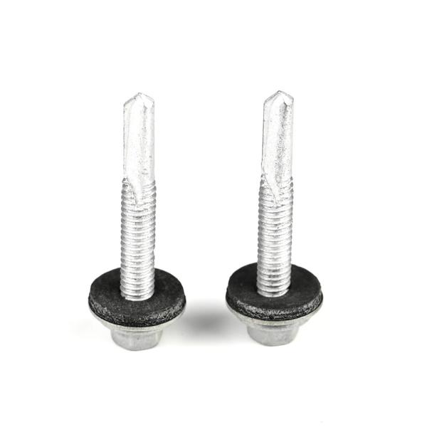 Metric Bimetal Self Drilling Screw with Hex Washer Head and EPDM Rubber Washer
