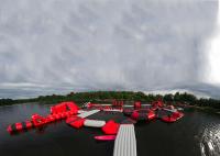 Juego flotante inflable incombustible emocionante del parque del agua de la isla para los adultos