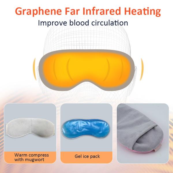 Cordless Graphene Self Heated Eye Mask With Soothing Heat Cold Pack For Dry Eye Stye Relax Eye Strain