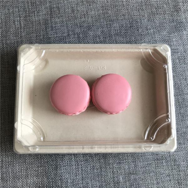 使い捨て食品容器 バガス製パン包装箱 PET蓋付き