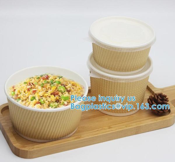 Salad Cup, Soup Cup, Salad Bowl, Soup Bowl, Large Capacity Disposable Kraft Paper Bowl With Paper Lid Eco Takeaway Food