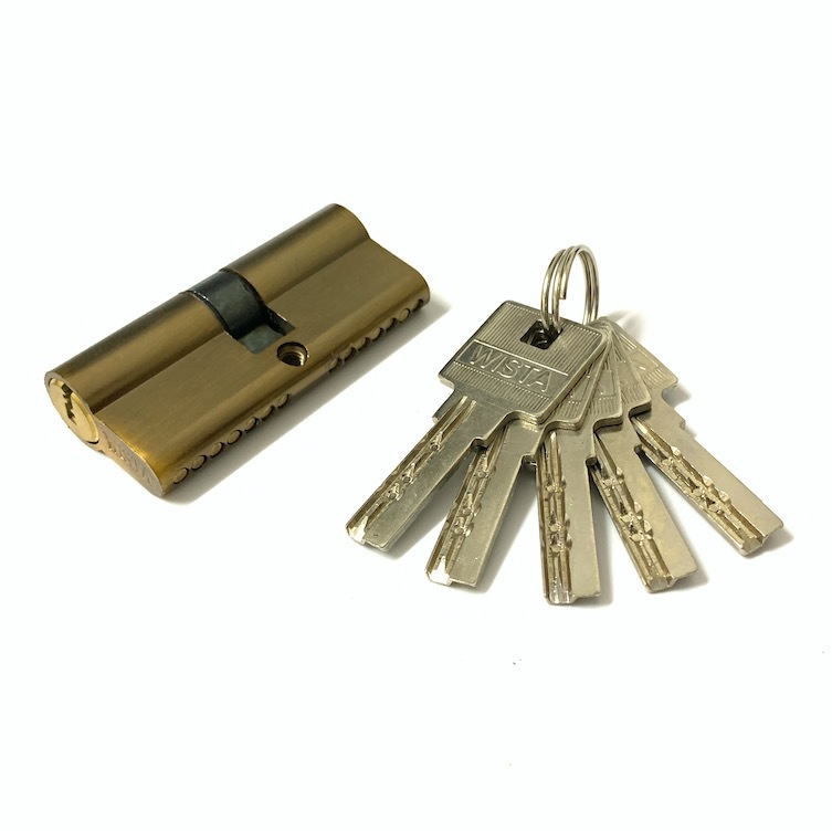 Euro Profile Zinc Brass Cylinder 80mm Door Cylinder Lock Replacement