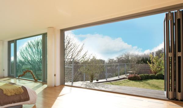 Powder Coating Frame Finishing Aluminum Folding Doors Aluminum Alloy Hollow Toughened Glass