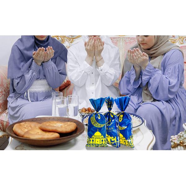 Waterproof Party Decorations Eid Mubarak Goodie Bags , Cellophane Candy Treat Bags