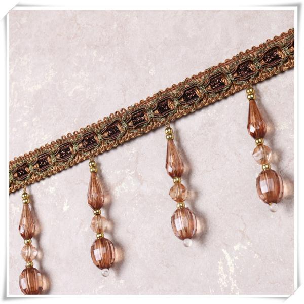 Handmade fashionable chain beads lace tassels fringes for curtain/sofa/pillow decoration