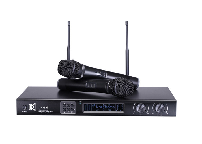 Wireless Collar Microphone Digital Audio Processor Karaoke Speaker Systems Dual Channel
