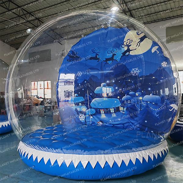 Casa inflable hinchable de fotos personalizada de gran venta, globo de nieve inflable para la decoración de eventos