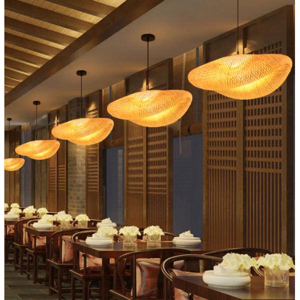 Handmade bamboo weaving art lamp bamboo art dining room bedroom bamboo rattan light(WH-WP-38)