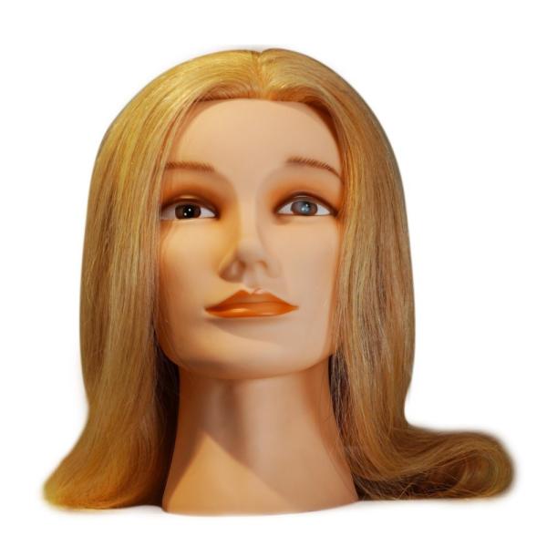 European Face Practice Mannequin Head with Backward Hair Direction and Human Hair