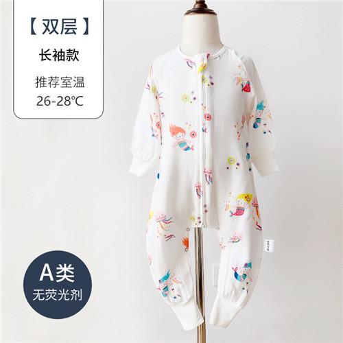 6 Layers Soft 	Muslin Baby Pajamas Mermaid Printed Toddler Wearable Blanket