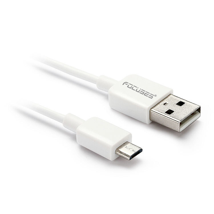 FOCUSES Micro USB Cable Fast Charging Data Sync Cord Alloy Connector TPE Wire 1M 2M 3M For Samsung Xiaomi Huawei Android Mobile Phone Charger Cable White