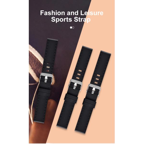 Диапазоны ремешка 20mm цвета TPU моды черные для умного дозора