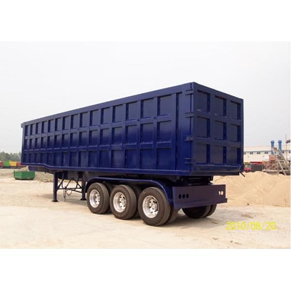 Color Custom Triple Axle Dump Trailer , 25 - 30 CBM Tipper Semi Trailer For Sand / Coal