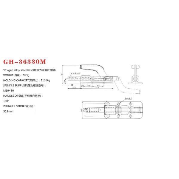 Heavy Duty Toggle Clamps 36330 Quick Release Forged Alloy Steel Base Destaco 630