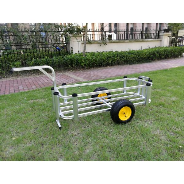 Custom Logo Pneumatic Tire Beach Cart Aluminum Surf Fishing Cart 500lbs Capacity