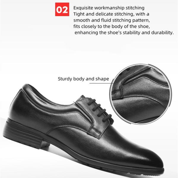 Breathable Lace Up Military Dress Shoes Pigskin Lining Business Formal Shoes Genuine Leather
