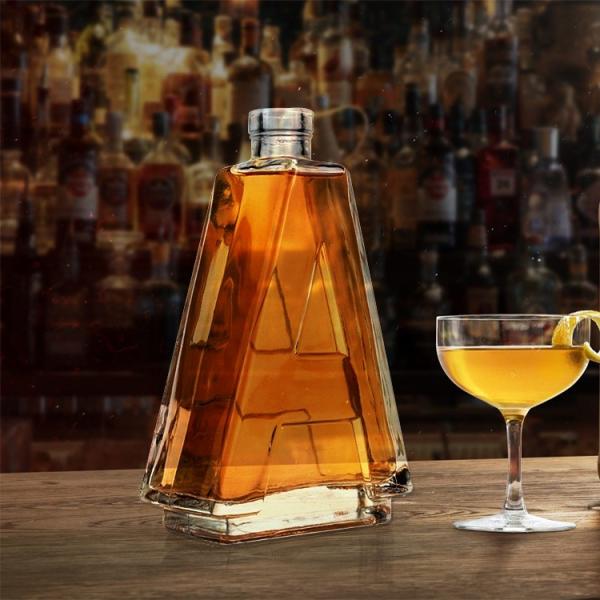 Body Material Glass Unique Custom A Shape Clear Glass Spirit Drink Bottle 500ml 700ml
