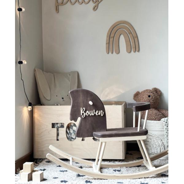 Home Office Personalised Wooden Rocking Horse Toy Wooden Horse Montessori Rocker Horse Swing