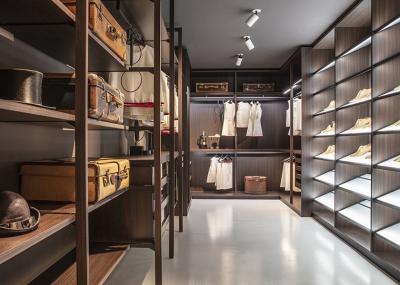 78in Bedroom Wardrobe Closets Aluminium Sliding Wardrobe Door Profiles With Lighting