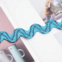 Dentelle tressée 100% en nylon bleue Rick Rack Trim de ruban
