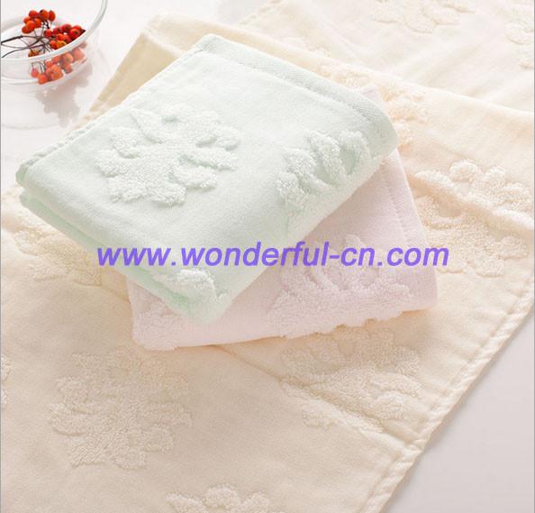 3D Jacquard 420GSM organic cotton amazon pink holiday hand towels