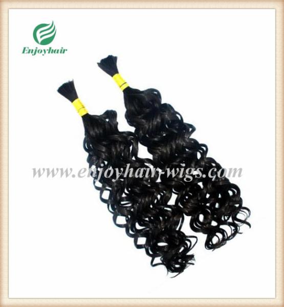 Peruvian 5A virgin remy hair bulk ,natural color(can be dye) curly style 10''-26''length