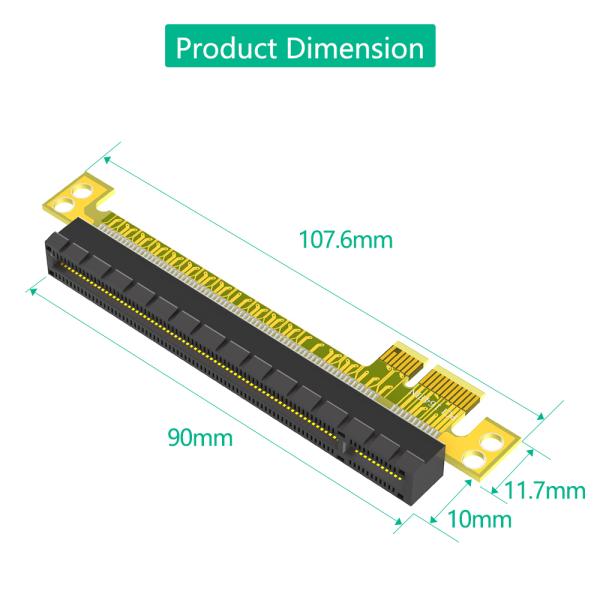 PCI-E 16X to 1X Riser Card 107.6mm Black for Laptop PC