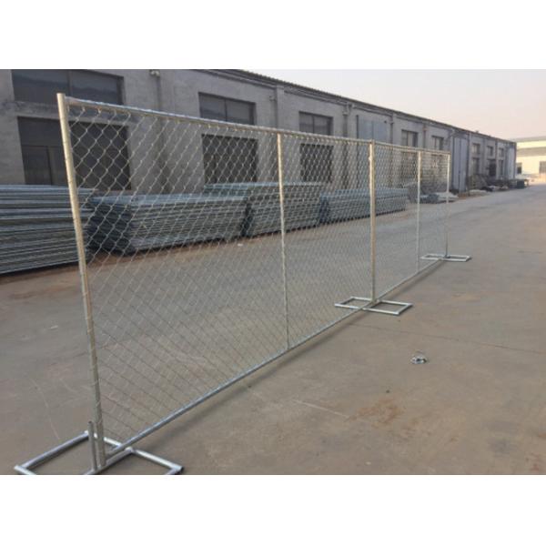 Galvanized Metal Construction Fence Panels Chain Link 75x75mm 6x12ft