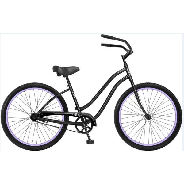 Step Through Design 26 Inch Beach Cruiser Bike with Coaster Foot Brake and White Color