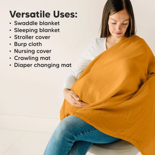 Soft & Breathable Receiving Baby Blankets for Unisex,4-Pack Muslin Swaddle Blankets