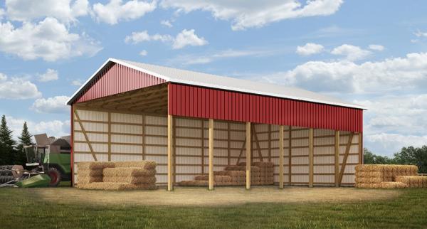 Prefab Steel Structure Building for Hay Storage - Clear Span Framing