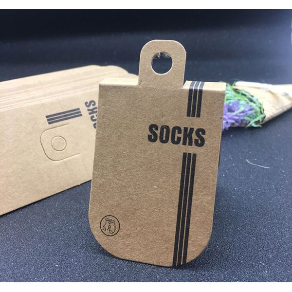 ODM Cardboard Clothing Tag Label Sock Wrap Labels Packaging 5x9
