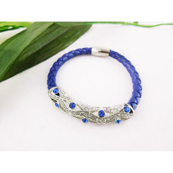LB0033 Red  Crystal Leather Warp Bracelets , Elegant Designs and Excellent Finishing