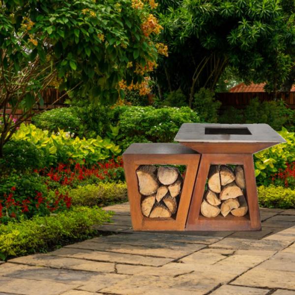 Camping Bbq Stove Corten Steel BBQ Grill Cooking Plate 800mm/1000mm/1200mm Rusted