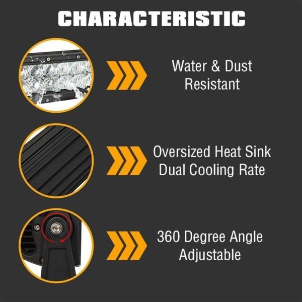 6000K 5D 32 Inch 180W Led Offroad Light Bar For Engineering Vehicles