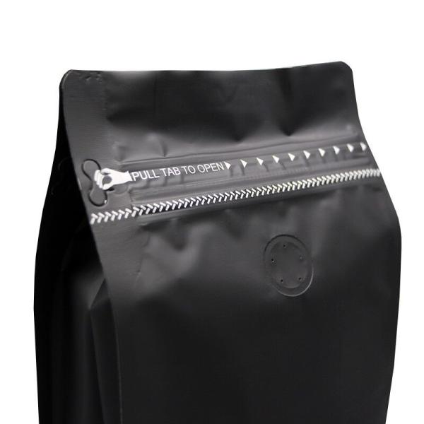 Wholesale 250g 500g flat bottom coffee bags with valve/Biodegradable zipper coffee packaging bags/Matte Black coffee bag