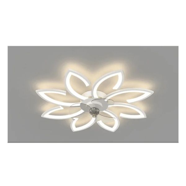 Remote Control Living Dining Table Room Bedrooms Fan Lighting Fixtures Petals led Ceiling fan light(WH-CLL-57)