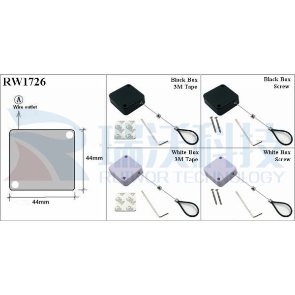 RW1726 Square Security Tether Plus Adjustable Stainless Steel Wire Loop Coated Silicone Hose