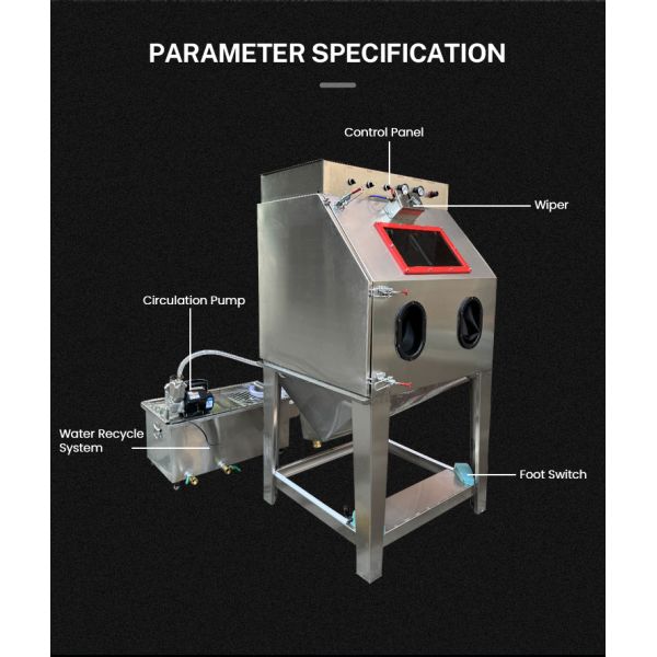 Vapour Blasting Cabinet Closed Loop System Dustless Sand Blast Machine
