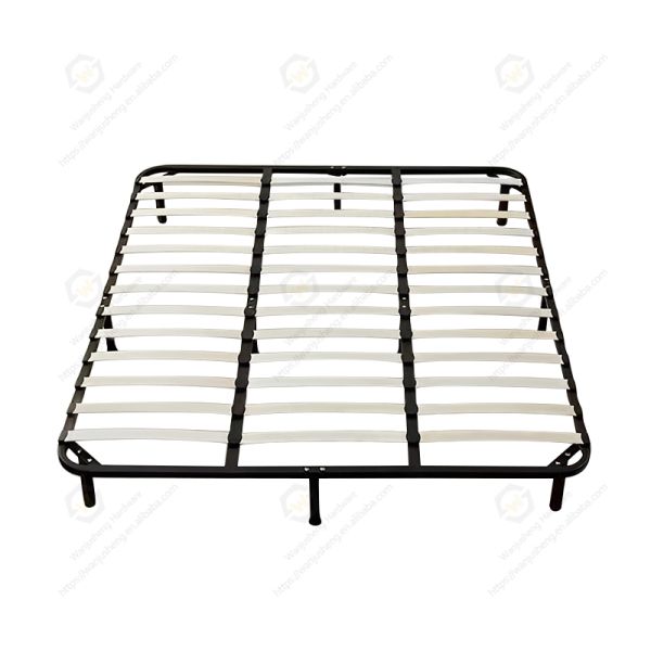 Foldable Double Bed with Hardware Kit Furniture Spare Parts Metal Tatami Bed Frame for Rental House