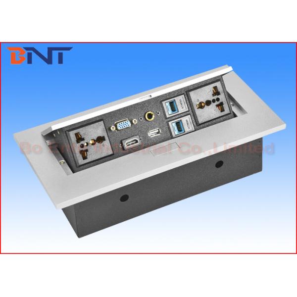 HDMI Pop Up Plug  With RJ45 Network , Desk Hidden Socket For Meeting Table