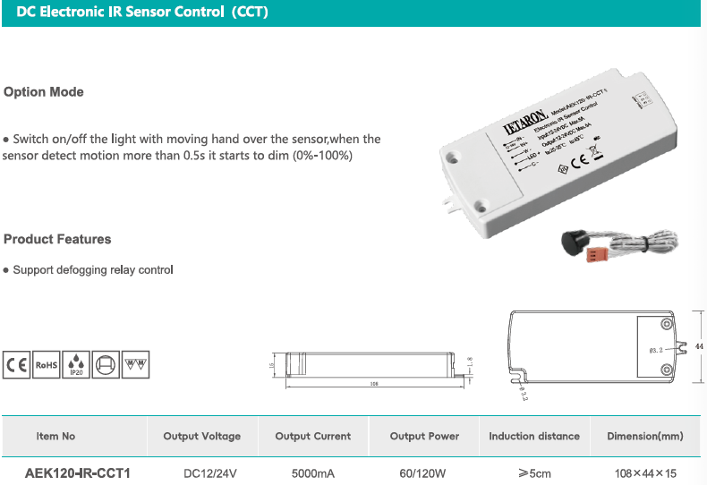 Bathroom Sensor Switch OEM For Led Lighting Support Defogging Relay Control