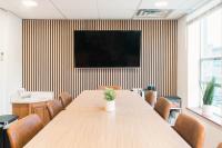 Amercia Oak Veneer Sound Absorbing Fireproof Timber Slat Grooved Acoustic Wall Panels