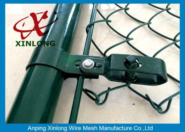 Low Carbon Steel Wire Diamond Chain Link Fence / Sports Ground Fencing