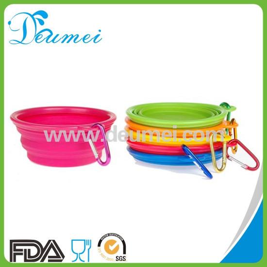 100% Food Grade Foldable Retractable Silicone Pet Water Food Feeding Dog Travel Bowl