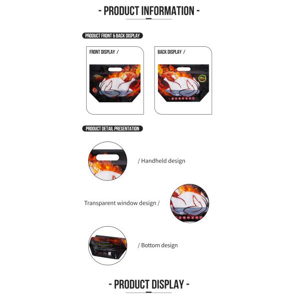 Custom Printed Size Microwave Used Roast Chicken Packaging Bag Plastic Chicken Bag With Zipper