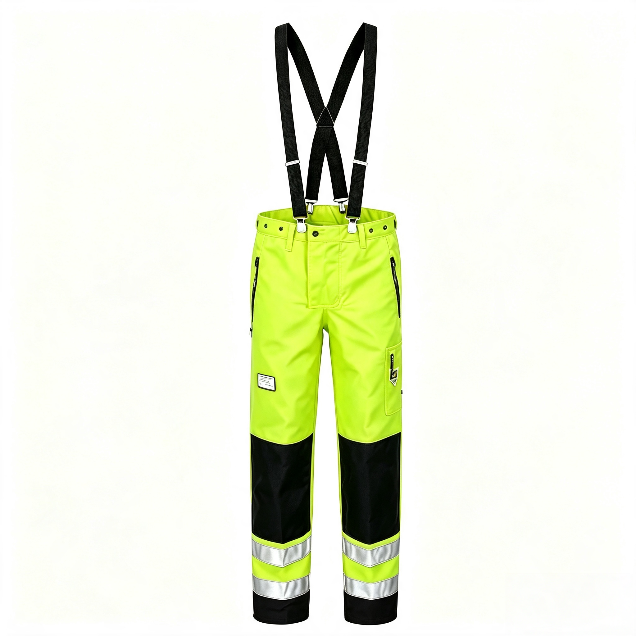 Water Jetting High Visibility Bib Overalls Adjustable Waistband Heavy Duty Waterproof Coveralls Impact Resistant