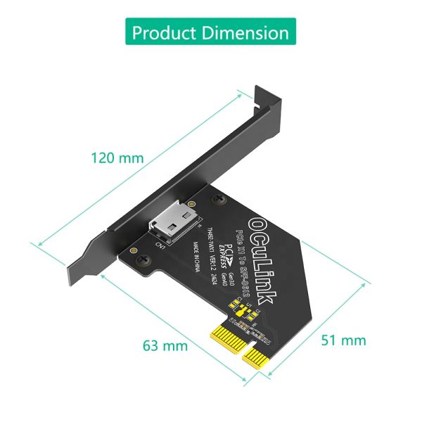 PCI-E 4.0 x1 to Oculink SFF-8611/8612 Adapter with SFF-U.2 SSD Conversion and Wide OS Compatibility