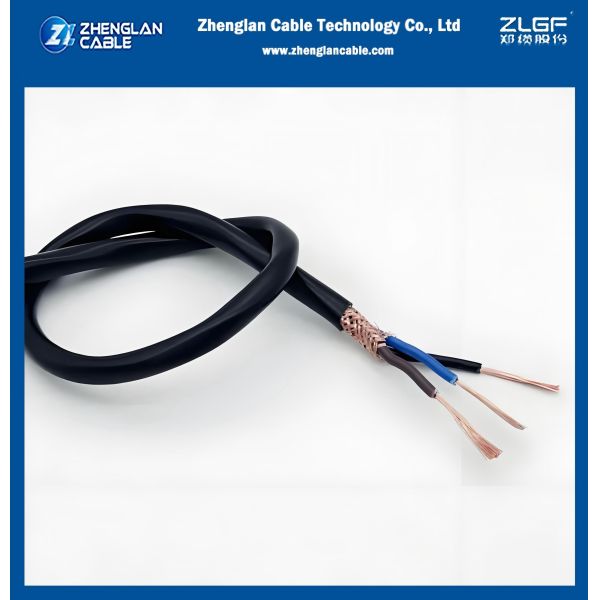 PVC Insulation Copper wire braided Shielding PVC sheath Shield Flexible Building Wire 3 cores 0.75sqmm