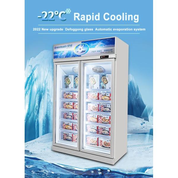 Congelador de porta de vidro visível comercial com 5 prateleiras ajustáveis